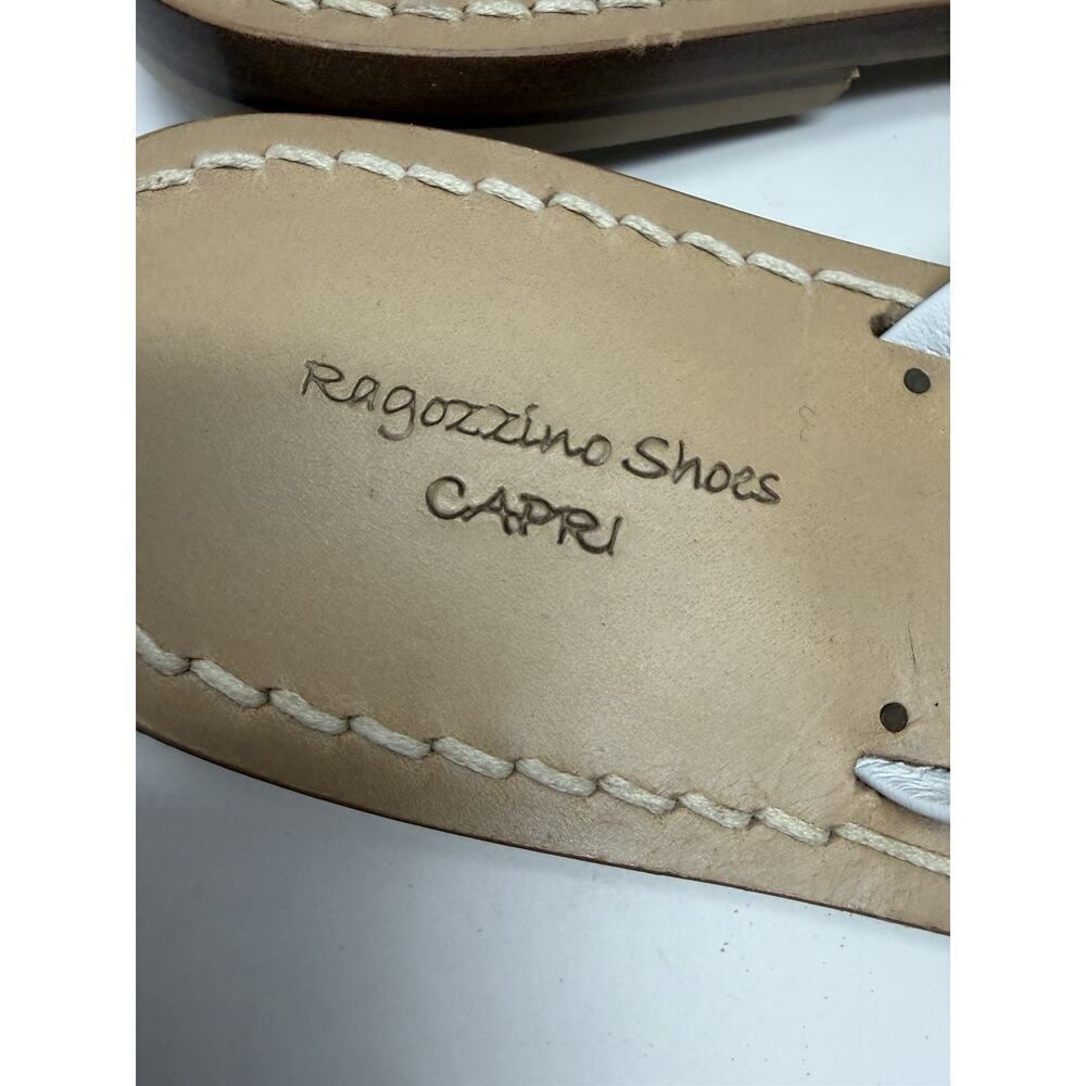 Capri Ragozzini Shoes Women’s White Leather Handmade Sandals Size 40 Summer - Picture 5 of 8